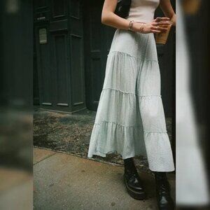 Brandy Melville Blue Floral Izzy Skirt